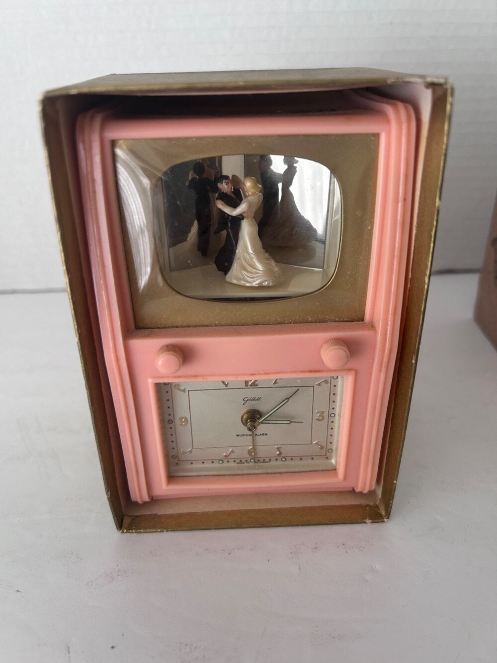 Vintage Bradley TV Dancing Bride Groom Alarm Clock, Works! Germany See Video